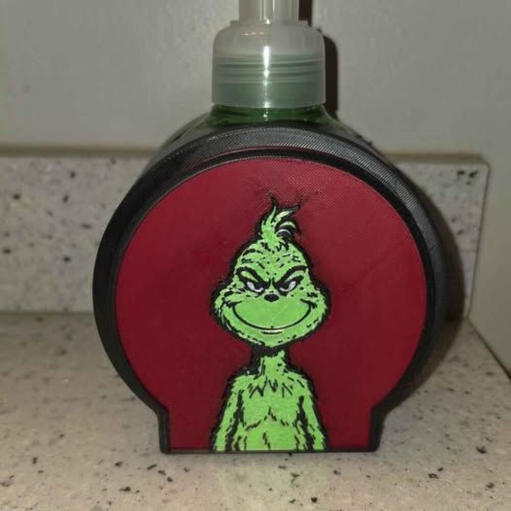 3D Printed Grinch Soap Dispenser Holder – Christmas Decor